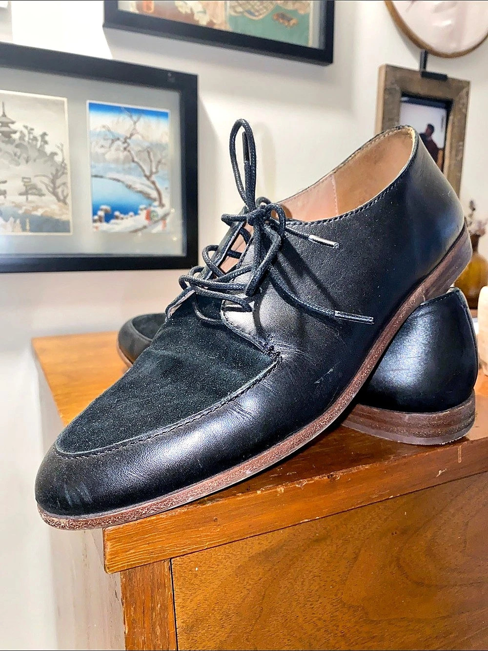 Madewell The Greta Oxford Black & Brown Lace-Up Oxfords US 8